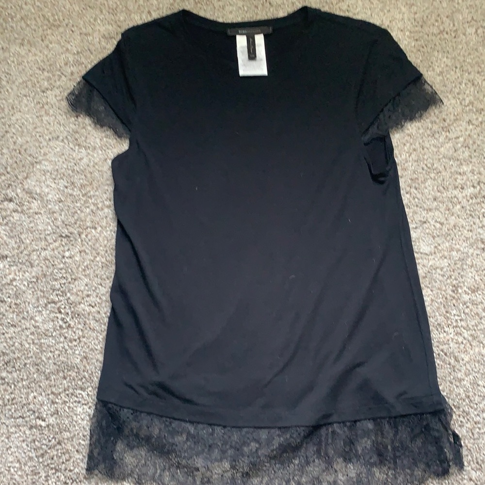 BCBG Maxazria shirt with lace sleeves